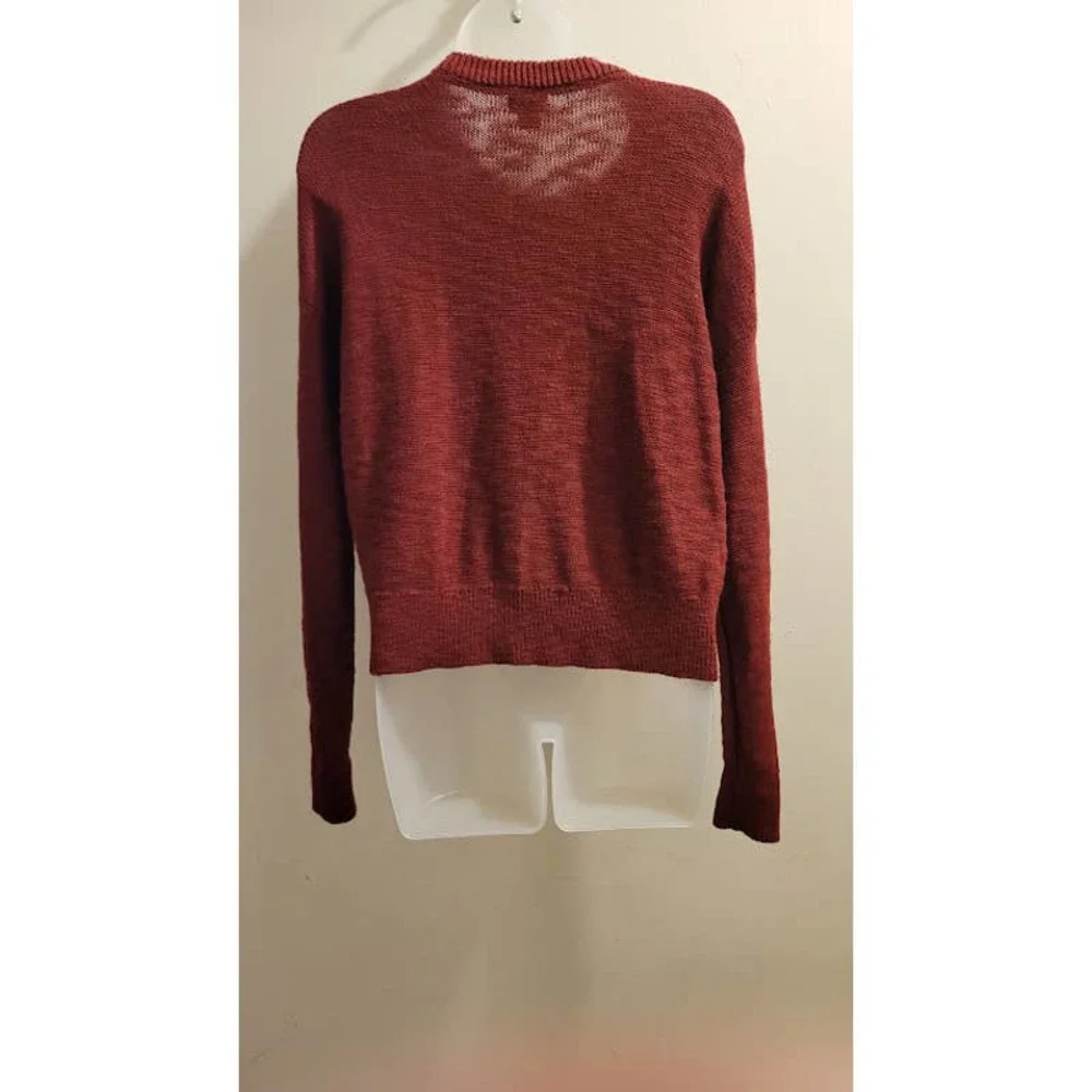 MOSSIMO BURGUNDY CABLE KNIT CREWNECK PULLOVER  WOMENS SMALL SWEATER - Picture 3 of 5
